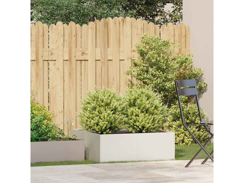  Jardinière - bac à fleurs blanc 80x80x30 cm acier  - Conforama C