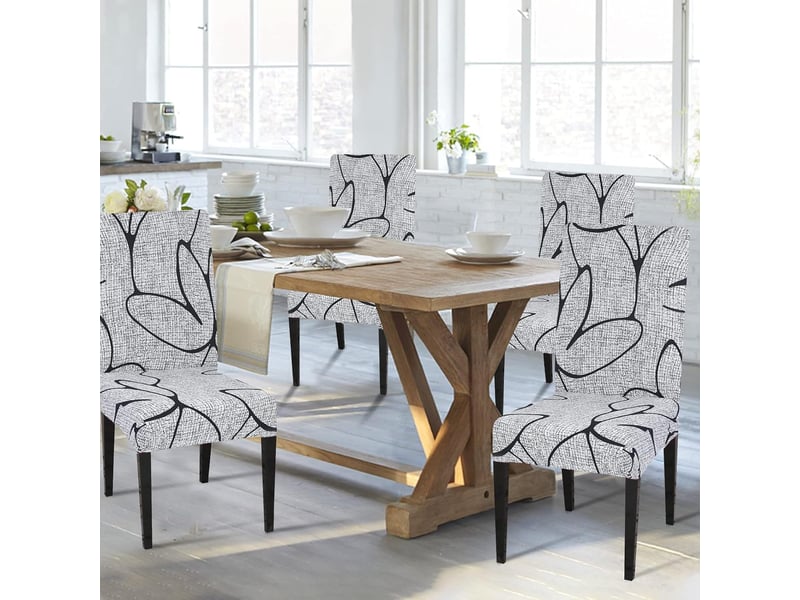  Lot de 6 housse de chaise - lot 6 housses chaise extensibles gris - lavables, universelles - décoration salle à manger, hôtel, restaurant, 35 x 35 cm  - Conforama C