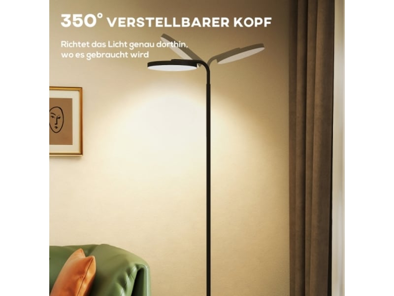  Lampadaire led réglable et orientable, métal noir, télécommande magnétique, design flexible  - Conforama E