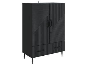 Buffet - bahut - meuble de rangement avec tiroir noir 66 x 34,5 x 95 cm bois d'ingénierie