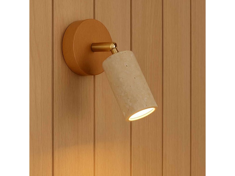  Plafonnier en bois et travertin nur - chêne  - Conforama B