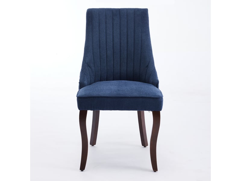  Lot de 2 chaises de salle à manger bleues, pieds en bois massif DE1847BL - Conforama A