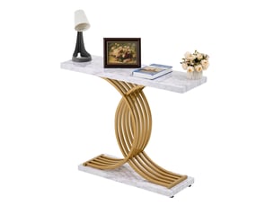 Vevor table console étroite canapé 100x30x81 cm, 1 niveau, cadre métal, pour couloir, salon, chambre.