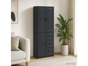 Buffet - ensemble de meubles 2 pc noir bois d'ingénierie
