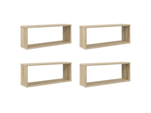 Lot de 4 étagères murales cube, étagères suspendues chêne sonoma bois d'ingénierie cf43246