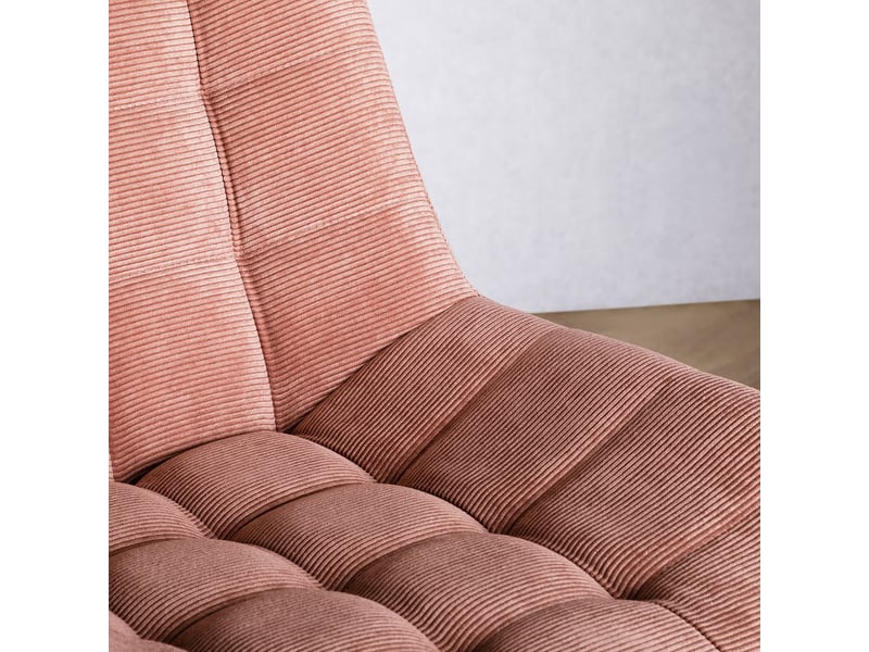 Chaise de bureau vasilo en velours côtelé - rose - Conforama D