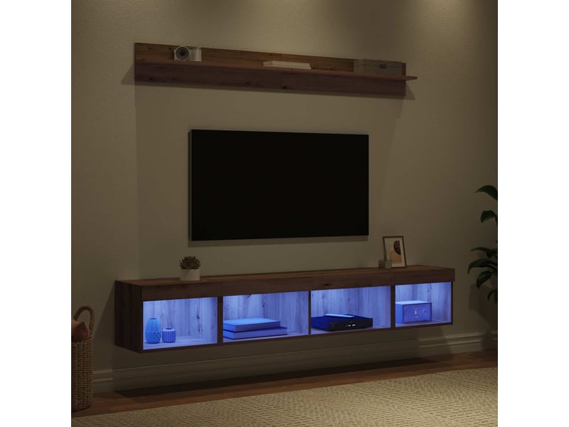 Ensemble de meuble tv - banc tv - meuble de rangement mural 5 pcs chêne artisanal - Conforama E