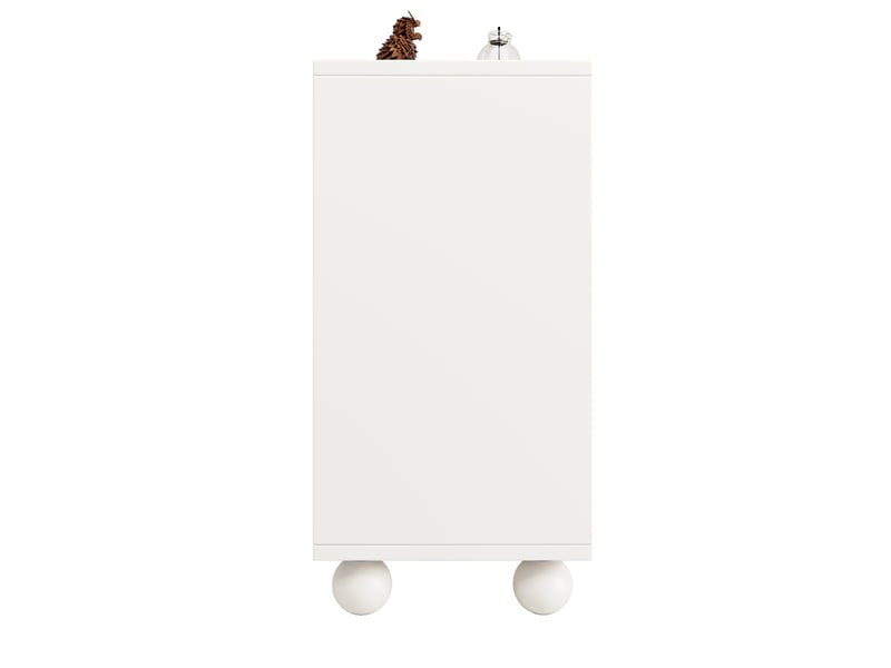  Buffet - moderne - 120x35x71 cm - blanc - mdf et métal - anti-basculement  - Conforama E
