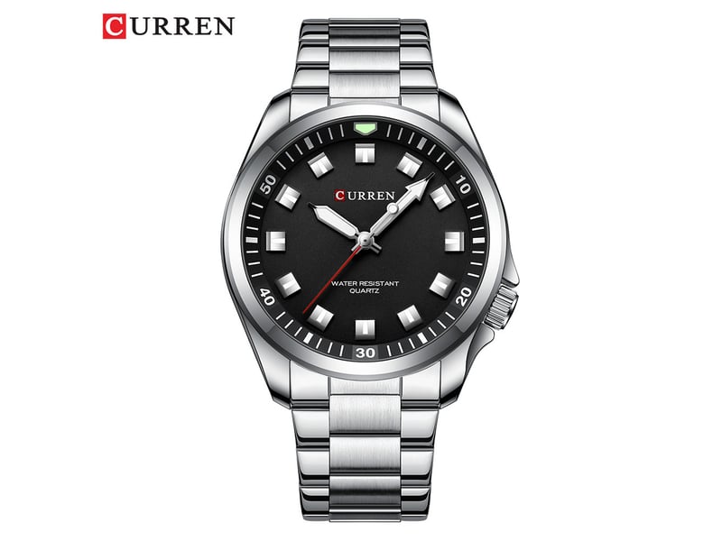 Montre-bracelet ronde pour homme, étanche, en acier inoxydable (noir), montre simple pour couples, montre d'affaires pour homme.
