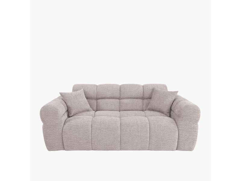  Canapé 3 places en tissu bouclette beige  - Conforama A