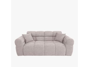 Canapé 3 places en tissu bouclette beige