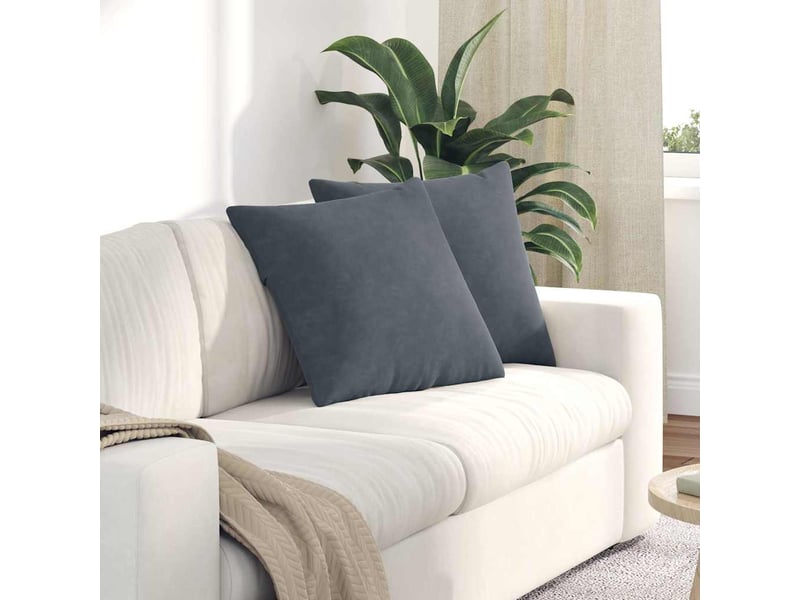  Lot de 2 coussins de canapé, coussins décoratifs gris foncé 50 x 50 cm cf59090  - Conforama B