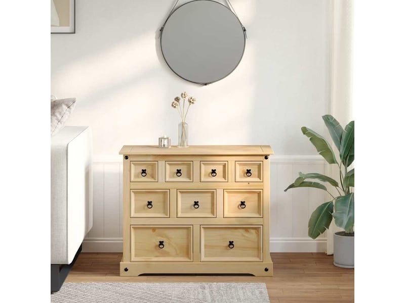 Commode de salon, meuble de rangement corona 101x45x82 cm bois massif de pin  - Conforama C