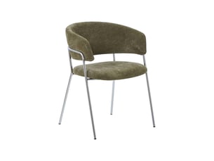 Lot de 2 fauteuils vintage tissu armature chromée kaki - domo