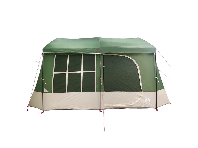  Tente de camping, tente familiale avec auvent imperméable 9 personne vert  - Conforama E