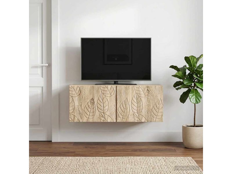 Meuble tv - banc tv - meuble de rangement mural 59,5 x 31 cm chêne sonoma bois d'ingénierie  - Conforama C