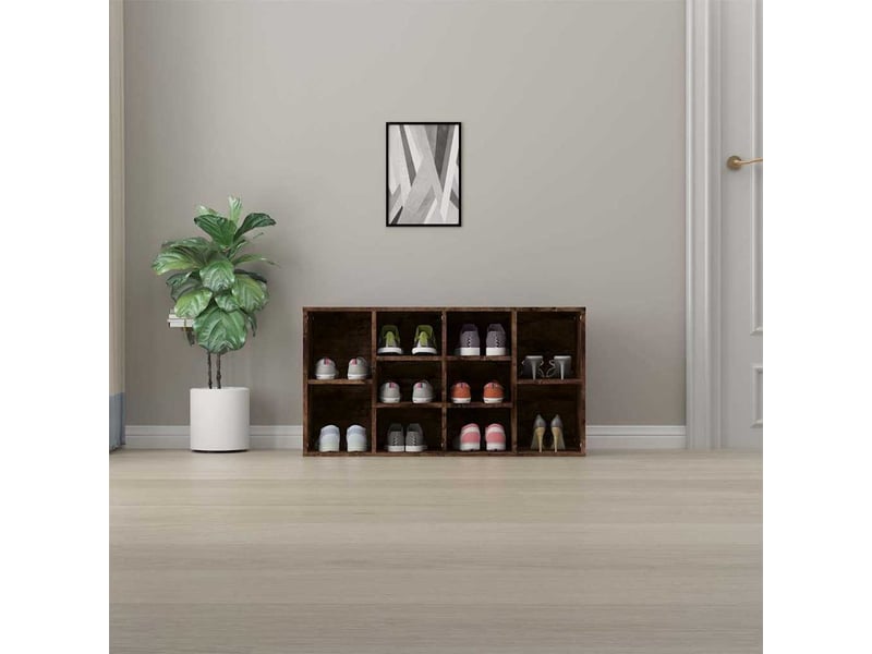  Banc à chaussures, meuble à chaussures chêne fumé 103x30x55 cm bois d'ingénierie  - Conforama C