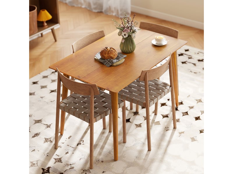  Table de salle à manger design dim. 120l x 75l x 76h cm grand plateau 4-6 personnes en bois  - Conforama W