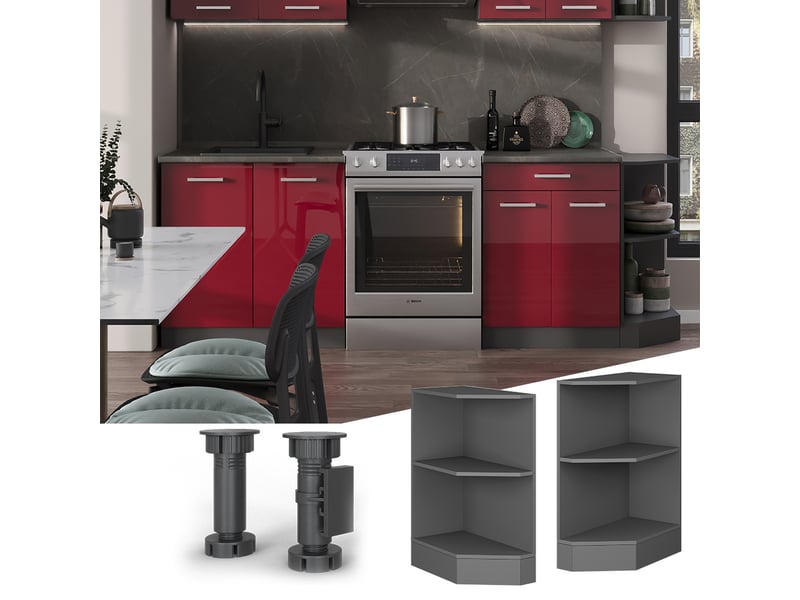 Vicco etagère de cuisine, anthraciteanthracite, 30cm mit 2 fächern - Conforama C