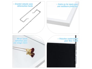 Miroir  de porte coloris blanc <strong>GIANTEX</strong>  <strong></strong> - 36.5 cm x 1.5 cm