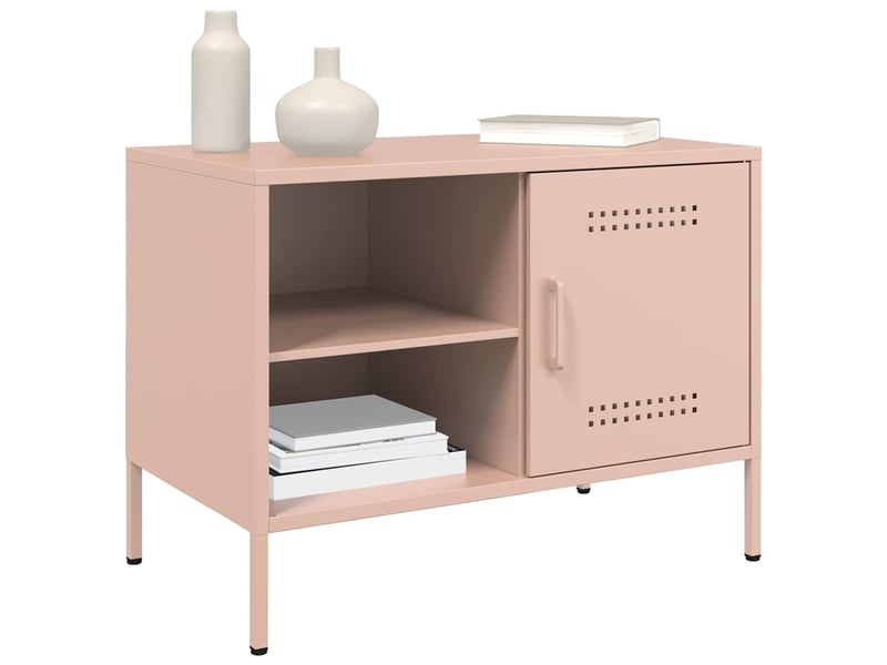  Lot de 2 meuble tv bas salon rose 68x39x50,5 cm acier shl98757  - Conforama D