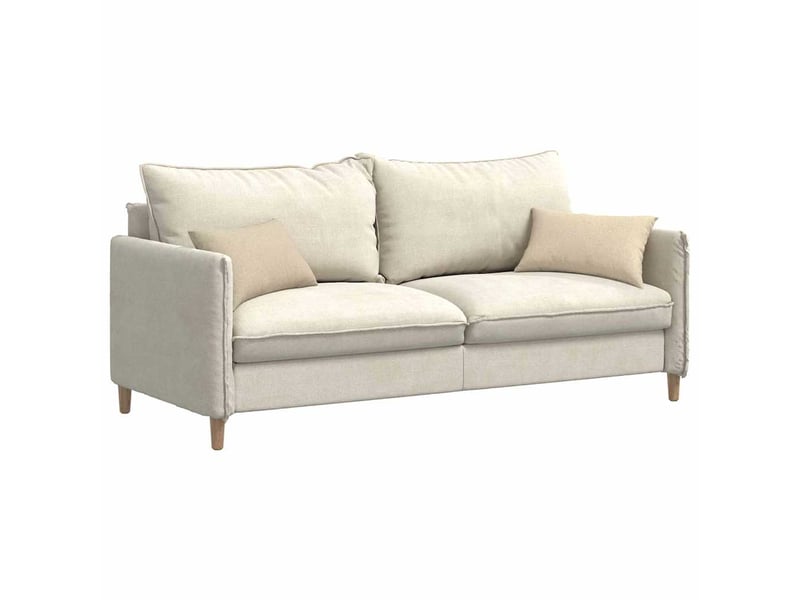  Lot de 2 coussins de canapé, coussins décoratifs tissu crème 50 x 30 cm cf58814  - Conforama C