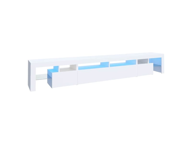  Meuble tv - banc tv - meuble de rangement avec lumières led blanc 260x36,5x40 cm  - Conforama A