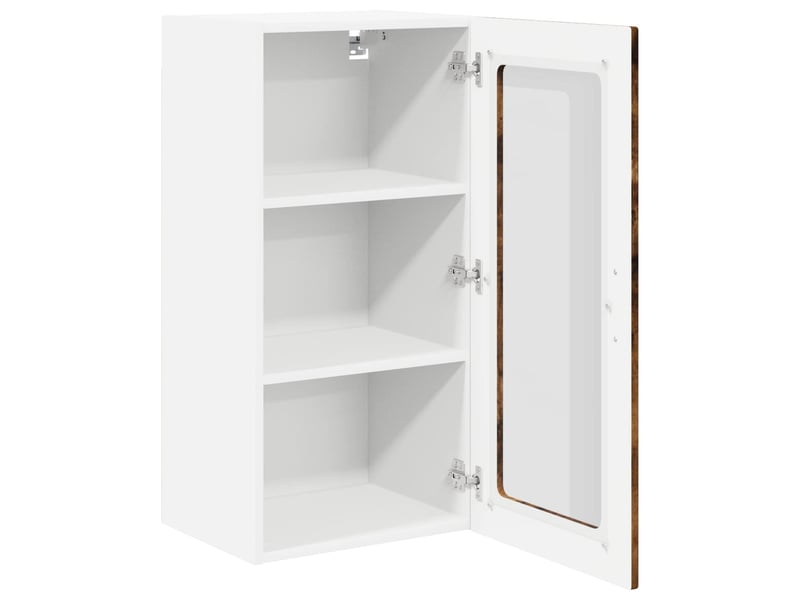  Meuble mural de cuisine, cabinet en verre mural chêne fumé 40x31x80cm shl3582  - Conforama D