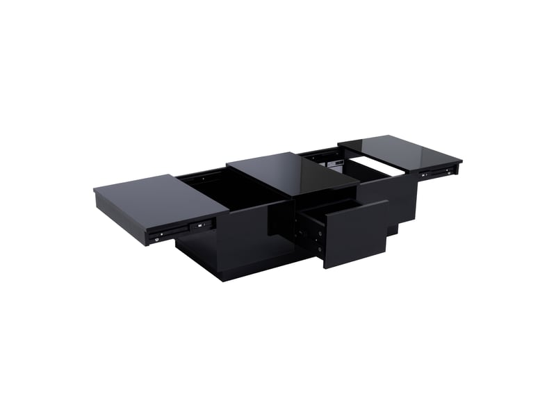 Table basse noir, rangement, design moderne, structure robuste, finition haut de gamme, entretien facile, gain de place - salon  - Conforama D