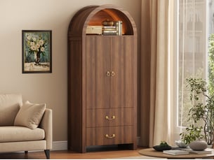 Armoire 2 porte(s) battante  2 tiroir(s) <strong>LEYTN</strong> <strong></strong> coloris bois foncé largeur 76 cm