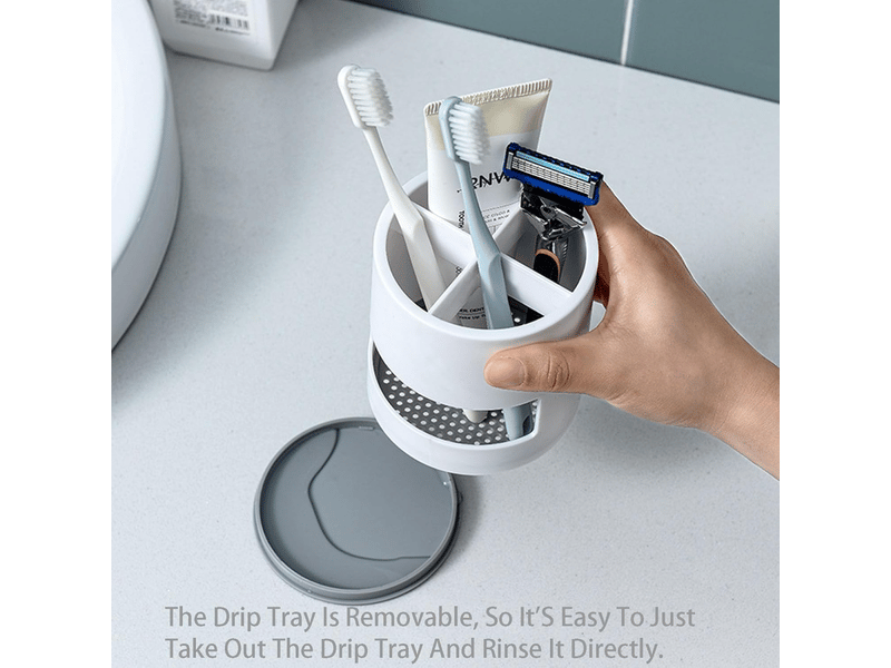 Supports de brosse à dents,support de brosse à dents avec drainage amovible pour salle de bain,cuisine,comptoir de rangement - Conforama D