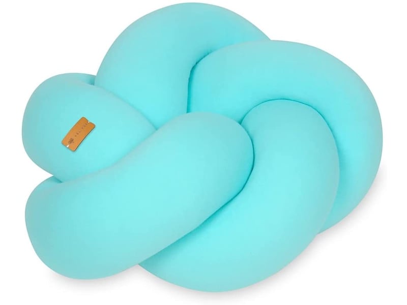  Coussin oreiller décoratif tresse turquoise 4260017 - Conforama A