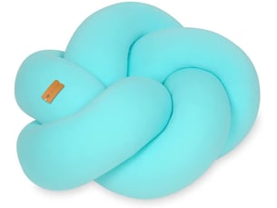 Coussin oreiller décoratif tresse turquoise