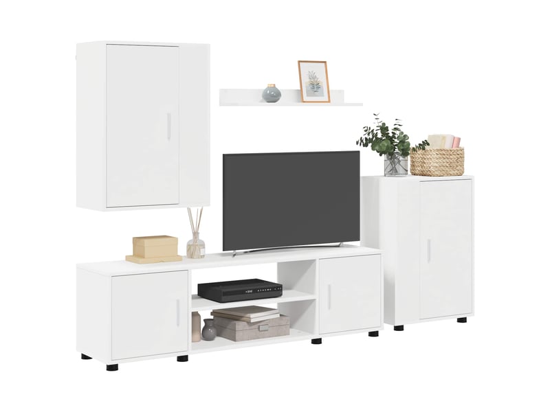  Ensemble meuble tv - banc tv - meuble de rangement blanc bois d'ingénierie  - Conforama C