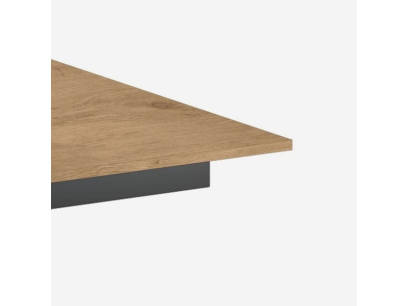  Table extensible en mélaminé avec structure noire 140190x90 pluto - chêne  - Conforama E