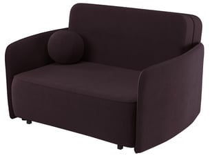 Canapé droit convertible <strong>SELSEY</strong> <strong>Paxi</strong> 2 places Tissu violet avec coffre de rangement