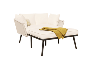 Canapé de jardin,130x67x65 cm,avec coussins lavables,beige