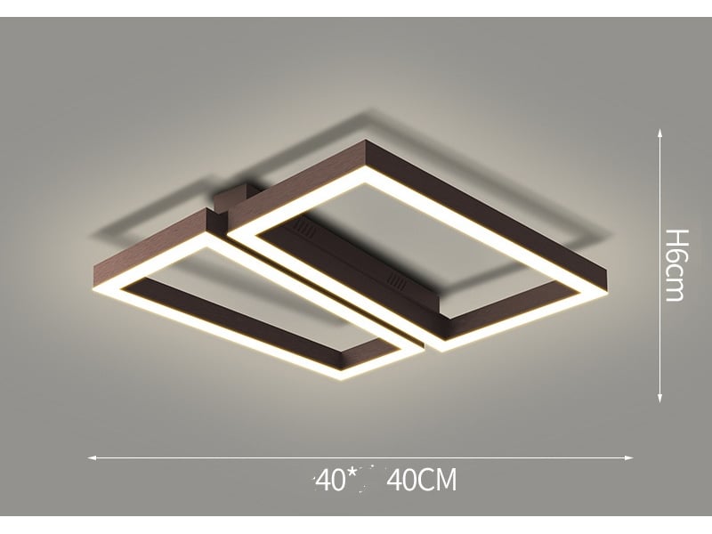  Plafonnier led design en aluminium forme carrée – 40x40 cm, blanc chaud  - Conforama B