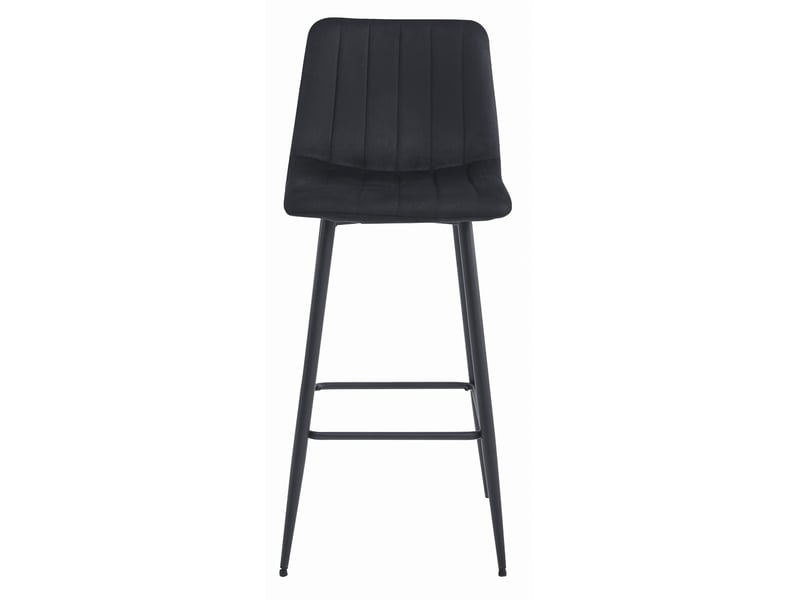  Tabouret de bar - leobert - pozza - velours noirpieds noirs - lot de 4  - Conforama C