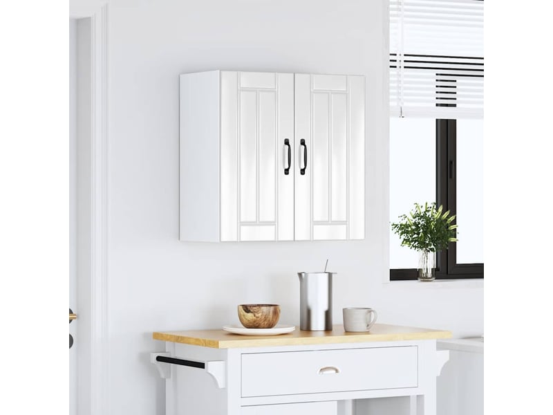  Armoire murale de cuisine lucca blanc brillant bois ingénierie shl3779  - Conforama D