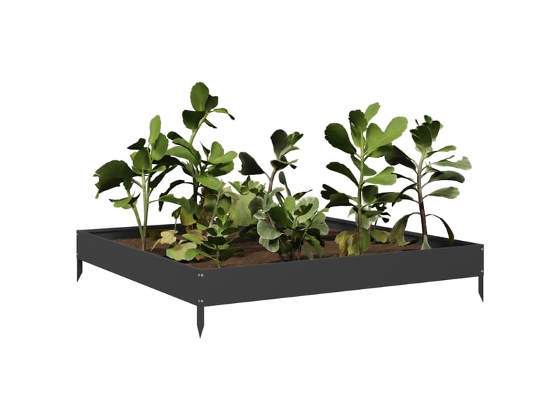  Jardinière - lit surélevé de jardin noir 100x100x18,5 cm acier  - Conforama C