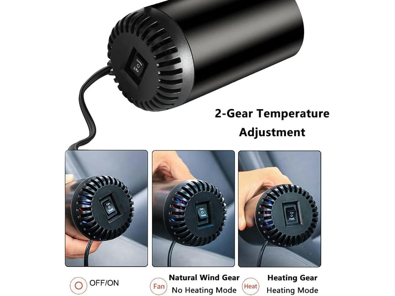  Dégivreur de pare-brise portable 24 v 150 w 10, rotatif à 180°, pour voiture, remorque, camion, camping-car, gris argenté GTR00661 - Conforama C