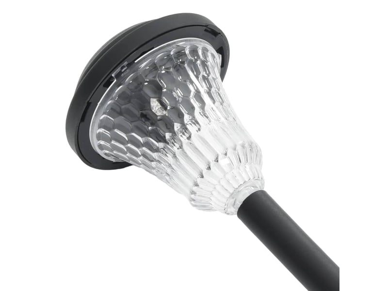  Lot de 12 lampes solaires d'allée design moderne extérieur 8,5 x 31 cm en ps noir 02_0056663  - Conforama E