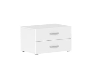 Table de chevet clasi - avec 2 tiroirs - moderne - 74x52x35 cm - blanc