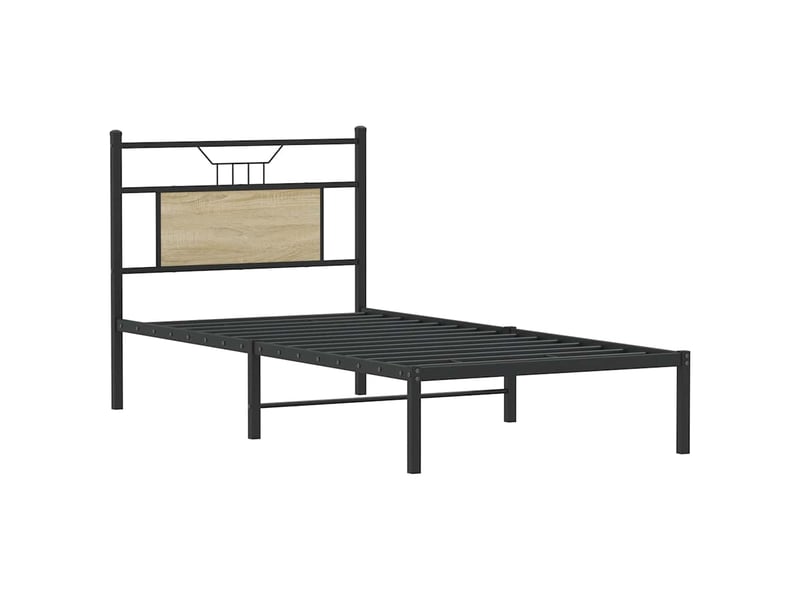  Lit simple- lit adulte -  cadre de lit sans matelas chêne sonoma 90x200 cm  - Conforama D