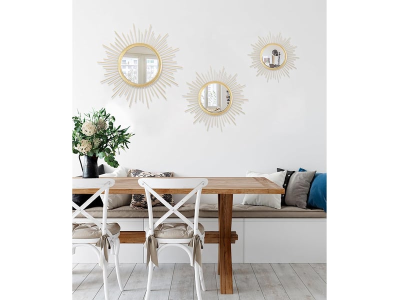  Miroir mural tournesol en fer forgé – miroir mural de style européen – idéal pour la décoration murale du salon et du bureau – 30 cm  - Conforama C