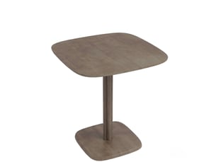 Table à manger carrée 4 personnes, plateau épais effet bois, style moderne