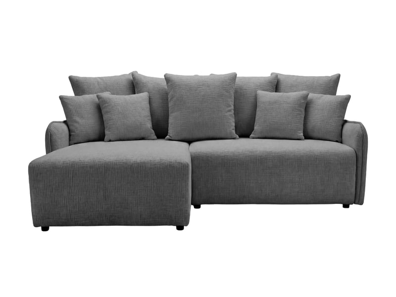  Portofino - canapé d'angle convertible tissu chenille 3 places gris foncé  - Conforama A