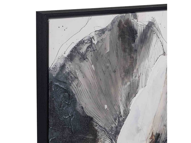  Tableau peint à la main avec cadre en bois rose 83x4x123h cm  - Conforama E