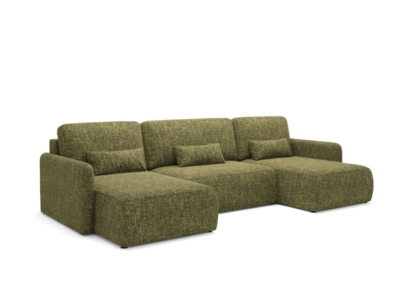 Canapé d'angle convertible livello u vert olive - Conforama D